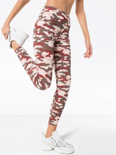 Shop Varley Camouflage-print Leggings In Pink