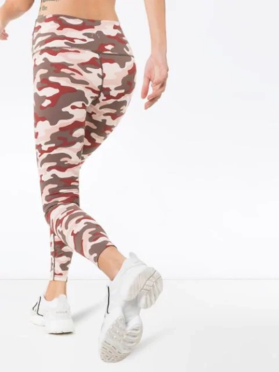 Shop Varley Camouflage-print Leggings In Pink