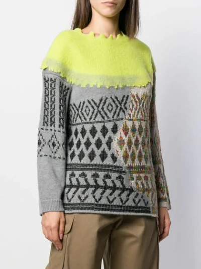 Shop Antonio Marras Mix Fabric Sweater In Green