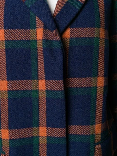 Shop Alberto Biani Checked Jacket In Blue