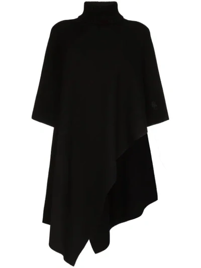 Shop Chloé Poncho Mit Rollkragen In Black