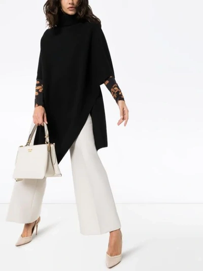 Shop Chloé Poncho Mit Rollkragen In Black