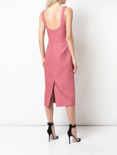 Shop Rebecca Vallance Tie-waist Textured Dress In Pink
