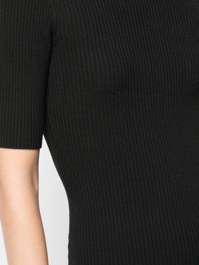 Shop Milly Ribbed Knit Top In Black