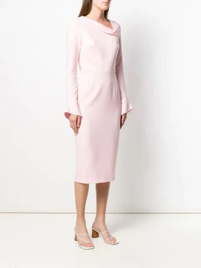 Shop Roland Mouret Limian Crepe Pencil Dress In Pink