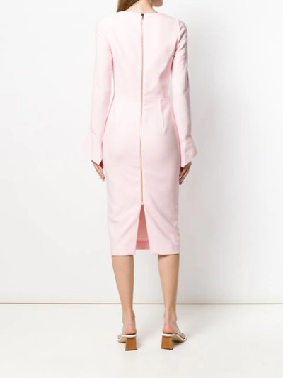 Shop Roland Mouret Limian Crepe Pencil Dress In Pink