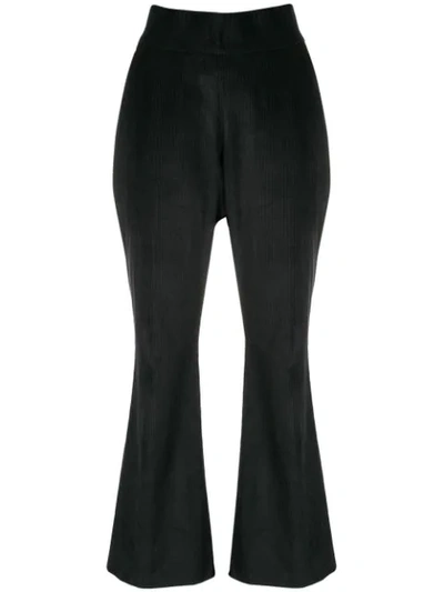 Shop Aalto Corduroy Flared Trousers In Black