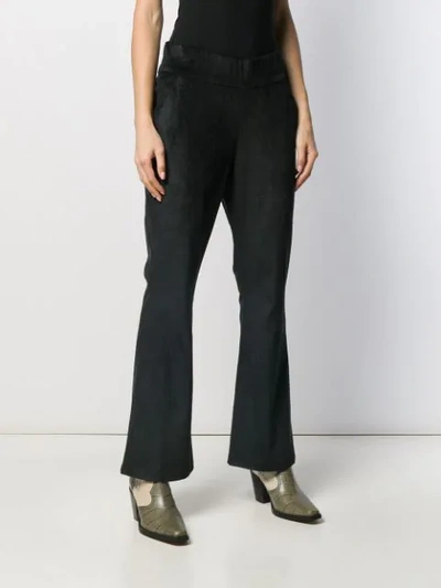 Shop Aalto Corduroy Flared Trousers In Black