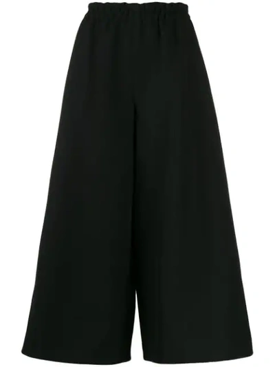 Shop Gucci High-waisted Cropped Culottes In 1000 Black