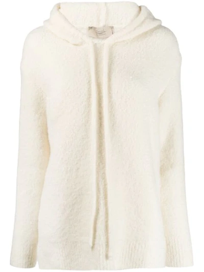 Shop Maison Flaneur Hooded Knit Jumper In White