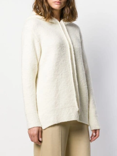 Shop Maison Flaneur Hooded Knit Jumper In White