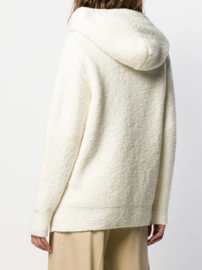 Shop Maison Flaneur Hooded Knit Jumper In White