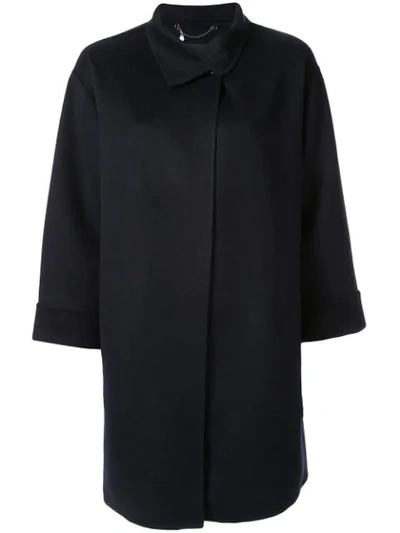 Shop Anteprima Wrap Front Coat In Black