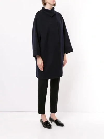 Shop Anteprima Wrap Front Coat In Black