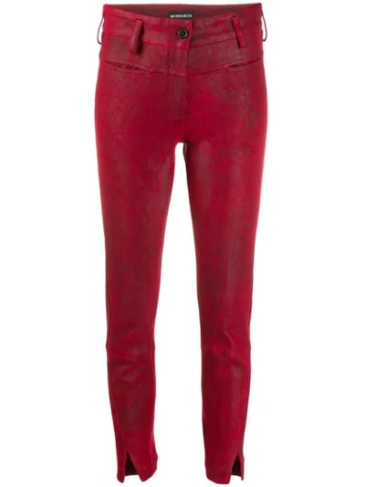 Shop Ann Demeulemeester Skinny Fit Trousers In Red