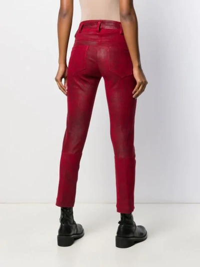 Shop Ann Demeulemeester Skinny Fit Trousers In Red