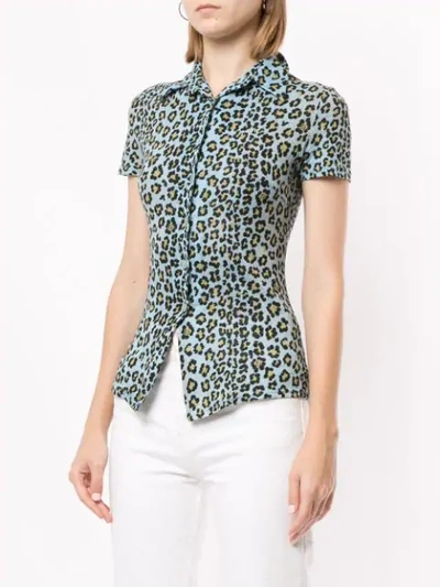 Pre-owned Fendi Leopard Print Shirt In Blue