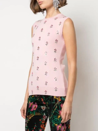 Shop Paco Rabanne Rhinestone-embellished Sleeveless Top In Pink