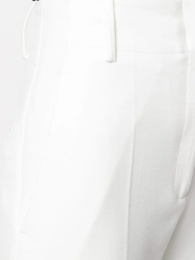 Shop Pinko Cropped Tailored Trousers In White