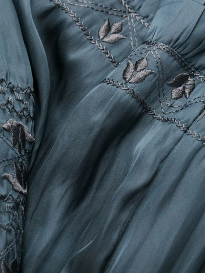 Shop Ulla Johnson Shaina Embroidered Midi Dress In Blue