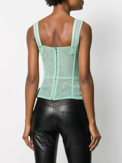 Shop Dolce & Gabbana Bustier Fitted Top In Green