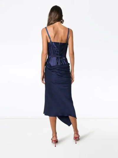 DRAPED BUSTIER ASYMMETRIC DRESS