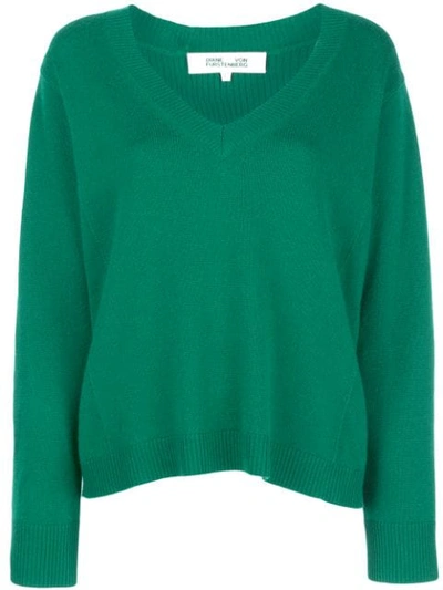 Shop Diane Von Furstenberg V-neck Jumper In Green