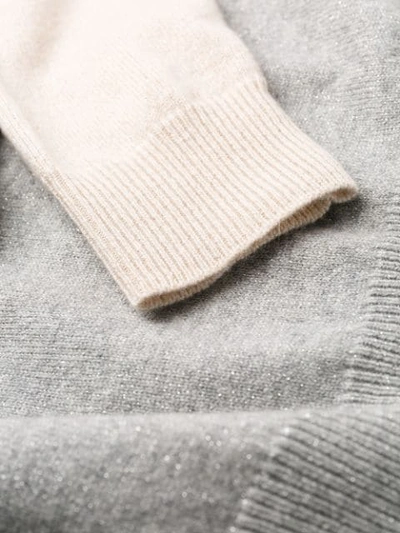 Shop Peserico Contrast Knit Jumper In Neutrals