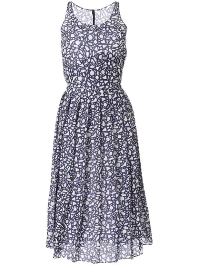 Shop Sara Lanzi Kleid Mit Falten In Blue