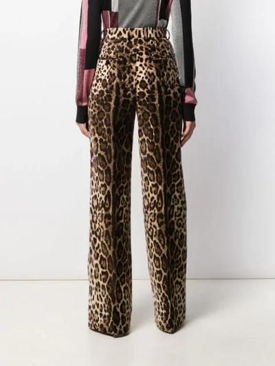 Shop Dolce & Gabbana Leopard Patterned Palazzo Trousers In Neutrals