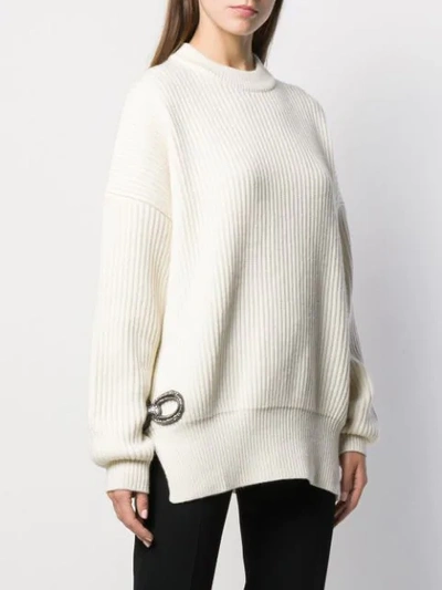 Shop Antonio Berardi Ribbed Jumper In Neutrals