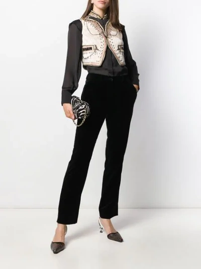 Shop Etro Embroidered Bolero In Neutrals