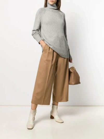 Shop Max Mara Cropped Tailored Trousers In Neutrals