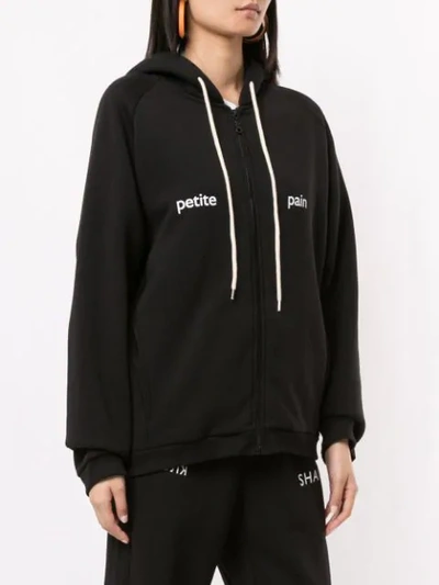 Shop Walk Of Shame Loose Fit Zip-up Hoodie In Black