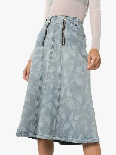 Shop Gmbh Nettle Print Midi Skirt In Blue