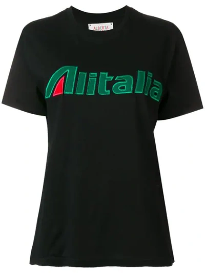 Shop Alberta Ferretti Logo Embroidered T-shirt - Black