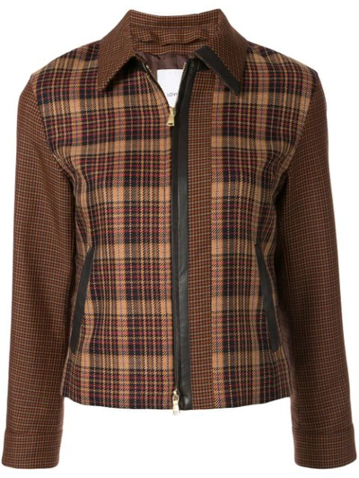 Shop Loveless Pattern Mix Jacket In Brown