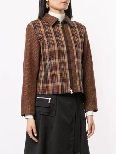 Shop Loveless Pattern Mix Jacket In Brown