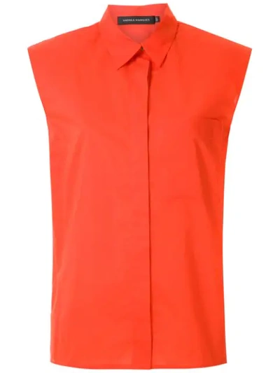 Shop Andrea Marques Structured Shoulders Shirt In Orange