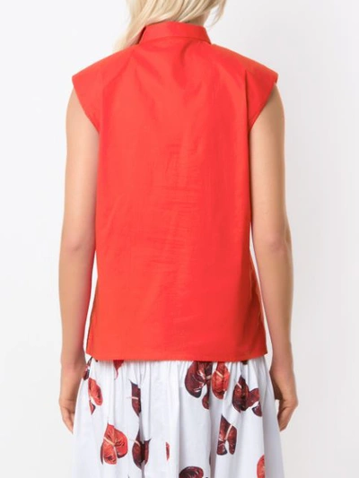 Shop Andrea Marques Structured Shoulders Shirt In Orange