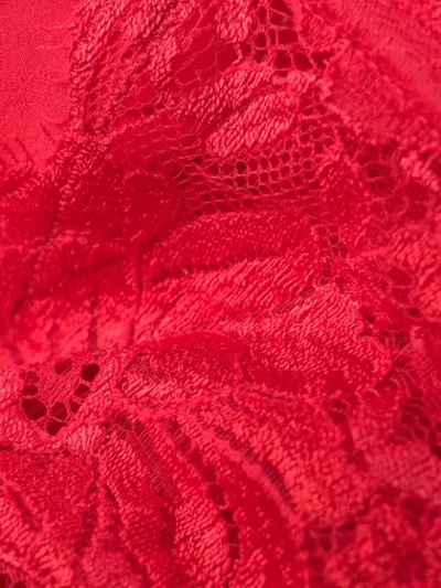 Shop La Perla Lace Balconette Bra In Red