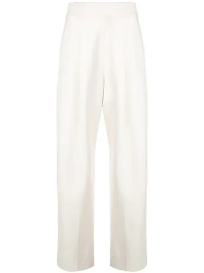 Shop Oscar De La Renta Straight Leg Trousers In White