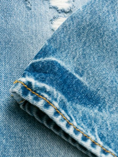 Shop R13 Cropped Drop-crotch Jeans In Blue