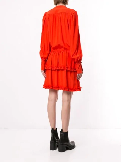 Shop Stella Mccartney Ruffle-trim Tiered Dress In Red