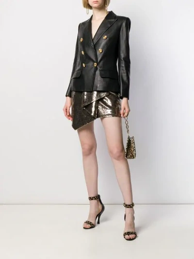 Shop Alexandre Vauthier Wrap Detail Skirt In Gold