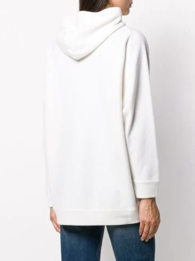 Shop Mrz Relaxed-fit Knitted Hoodie In 01o4 White