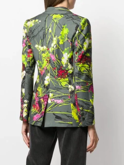 Shop Blumarine Single-breasted Floral-print Blazer In 178 Multicolor