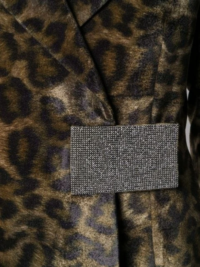 Shop John Richmond Leopard Print Blazer In Grey