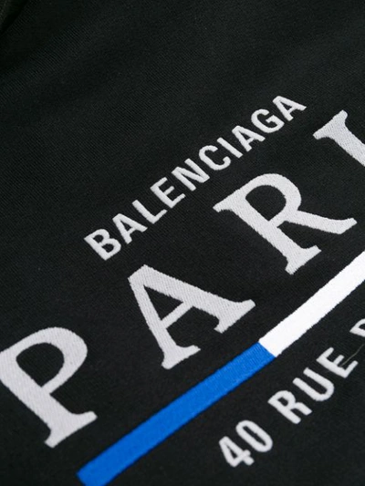 Shop Balenciaga Embroidered Logo Hoodie In Black