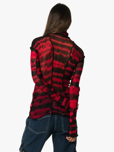 Shop Asai Tie-dye Long Sleeve Top In Red